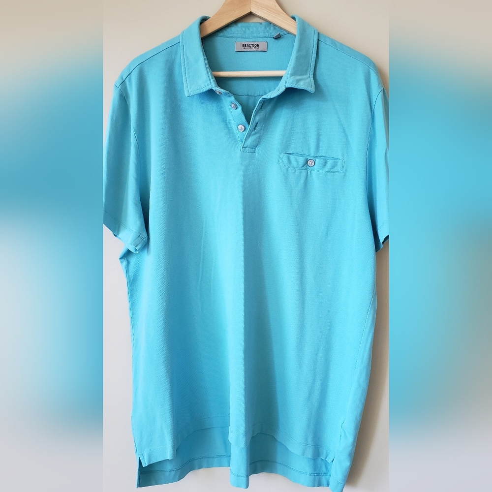 Reaction Kenneth Cole turquoise polo shirt - XL